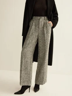 COMMENSE Pants|Bottoms^Wool-Blend Tweed Pants Grey
