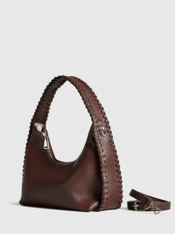 COMMENSE Bags|Accessories^Woven Zipper Tote Bag Brown