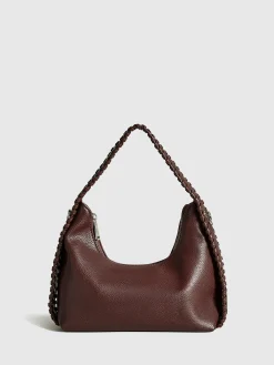 COMMENSE Bags|Accessories^Woven Zipper Tote Bag Brown