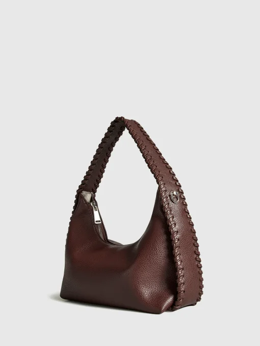 COMMENSE Bags|Accessories^Woven Zipper Tote Bag Brown