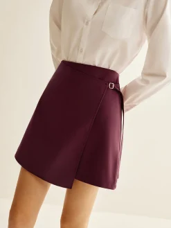 COMMENSE Skirts|Bottoms^Wrap Mini Skirt Burgundy