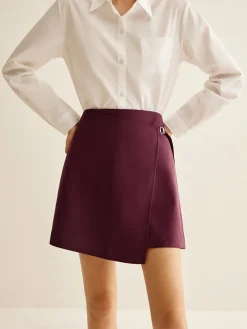 COMMENSE Skirts|Bottoms^Wrap Mini Skirt Burgundy