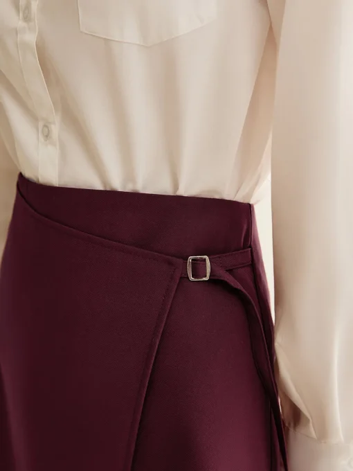 COMMENSE Skirts|Bottoms^Wrap Mini Skirt Burgundy